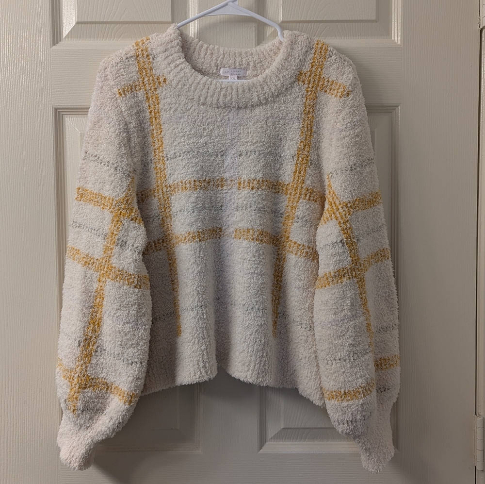 Lauren Conrad Chenille Plaid Sweater